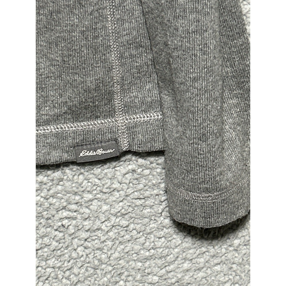 Gray Cotton Wool Blend 1/4 Zip Eddie Bauer Pullover Sweater Mens Medium - Picture 7 of 11